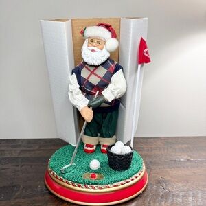 Gemmy CHRISTMAS 1997 Mache Golfing Santa Seasonal Display Decor - READ FLAW